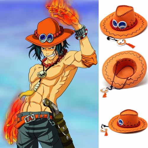 Anime ONE PIECE Portgas D Ace Cosplay Cowboy hats men Sun Visor Women Travel Cap Pirates Caps Skull Accessories Toys costume hat