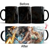 The Straw Hat Pirates Member Figure Color Changing Mug 10 Styles 350ml ONE PIECE Ceramic Heat Reveal Marvel Coffee Milk Tea Cup