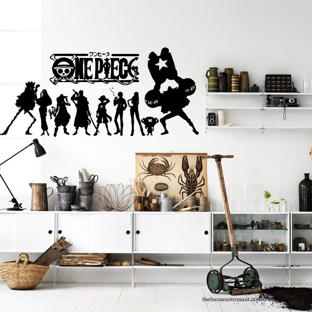 One Piece Japanese Anime Wall Decal Stickers Decor Modern Stickers Vinyl Decal Cartoon Home Decor Waterproof
