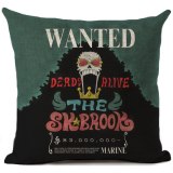 Anime One Piece Wanted Printed Throw Pillow Cover Home Decorative Sofa Coffee Car Chair Cushion Cover Almofada Cojines