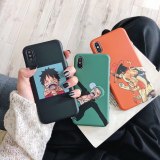 ONE PIECE Phone Case Japan Anime Cartoon Luffy Zoro Coque For iphone Xs MAX XR X 6 6s 7 8 plus Funny smile couple Silicone Capa