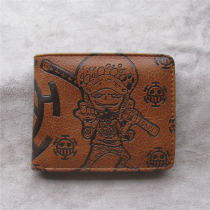 Anime One Piece Short Wallet Trafalgar Law Cartoon Leather Short Purse with Card Holder Gift