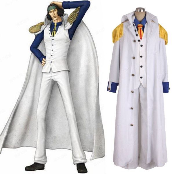 One Piece Admiral Aokiji Kuzan Cosplay Costume Marine Costume