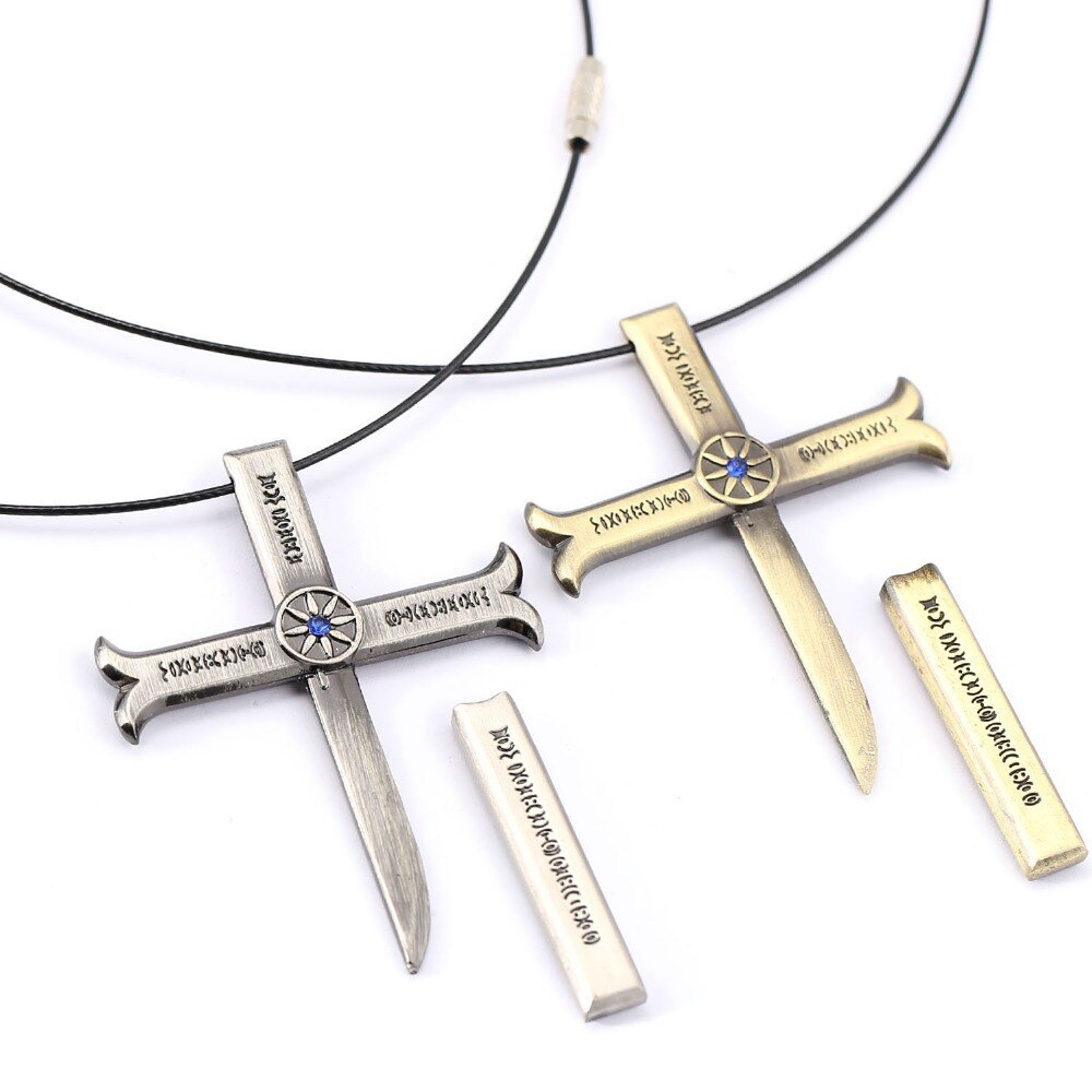 One Piece Necklace Dracule Mihawk Cross Pendant Necklace