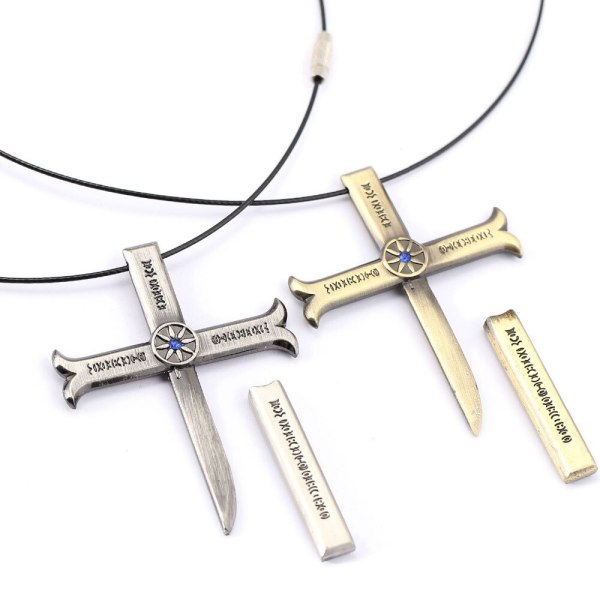 ONE PIECE Necklace Dracule Mihawk Cross Pendant Necklace Friendship Men Women Anime Jewelry Choker Accessories YS11446