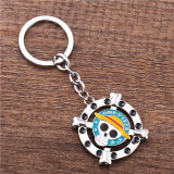 One Piece Skeleton Skull Pattern Silver Zinc Alloy Keychain Key Ring Cosplay Jewelry porte clef Chaveiro JJ11490