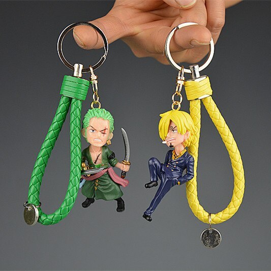 IVYYE 1PCS One Piece Zoro Vinsmoke Anime Action Figure Key Chain PVC Figures Keyring Toys Keychain Keyholder Unisex Gifts NEW