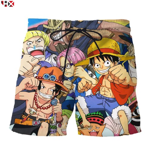 Hot Sale Funny Anime One Piece 3D Print Harajuku Men Shorts Monkey D. Luffy Mens Board Shorts Men/Women Shorts X95