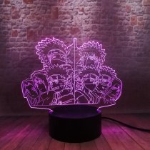 Naruto Family Anime Figure 3D Illusion LED Colorful Flashing Desk Nightlight Japan Manga Naruto Figure Toys Desk Decor