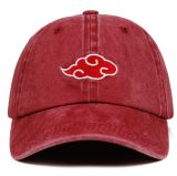 Latest washed denim Dad Hat Akatsuki Logo Anime Naruto Dad Hat Uchiha Family Logo Embroidery Baseball Caps Black Snapback Hats