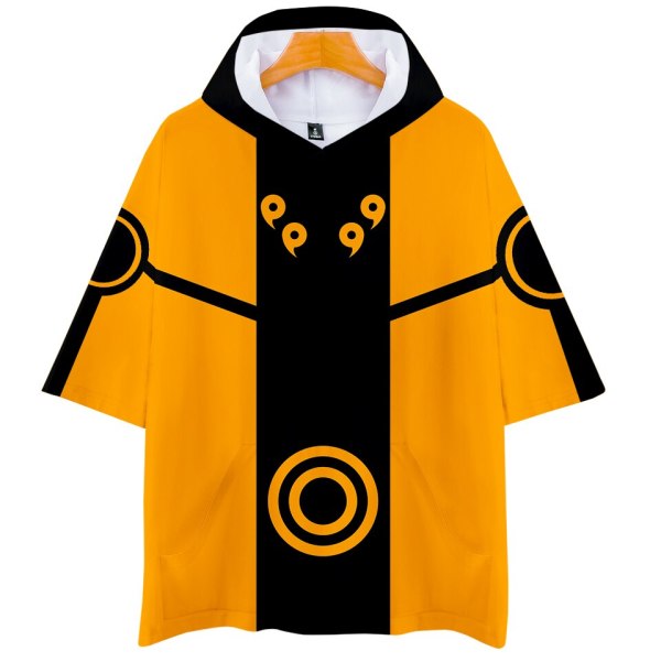 Naruto clothes Uzumaki Naruto cos hot short-sleeved hooded T-shirt unisex couple parent-child role-playing cosplay