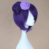 Anime NARUTO Akatsuki Konan Cosplay Wigs Women Girls Purple Fluffy Synthesis Hair Wig With Head Flower Fancy Ball Cosplay Props