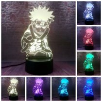 Naruto Anime Figma 3D Illusion LED Colorful Flashing Desk Nightlight Japan Manga Naruto Figuras Toys