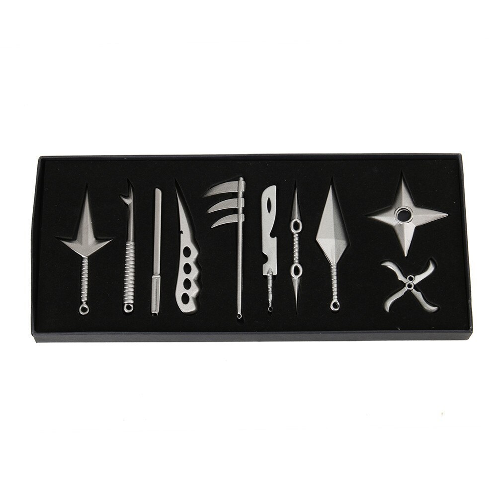 Anime Naruto Set Of 10pcs Set Akatsuki Weapons Key Blade Keychain