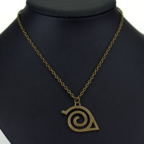 Hot Anime Naruto Necklace Fashion Ancient Bronze Hidden Leaf Village Symbol Pendant Necklaces For Fans Jewelry Accessories G
