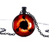 Naruto Sharingan Shippuuden Eyes Pendant Necklace Black Chain Vintage Necklace Men Jewelry Children Gift