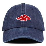 Latest washed denim Dad Hat Akatsuki Logo Anime Naruto Dad Hat Uchiha Family Logo Embroidery Baseball Caps Black Snapback Hats