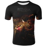 Attack on Titan 3D Short Sleeve Anime tshirt Regular T-shirt Short Sleeve Man Casual Clothes Plus Size