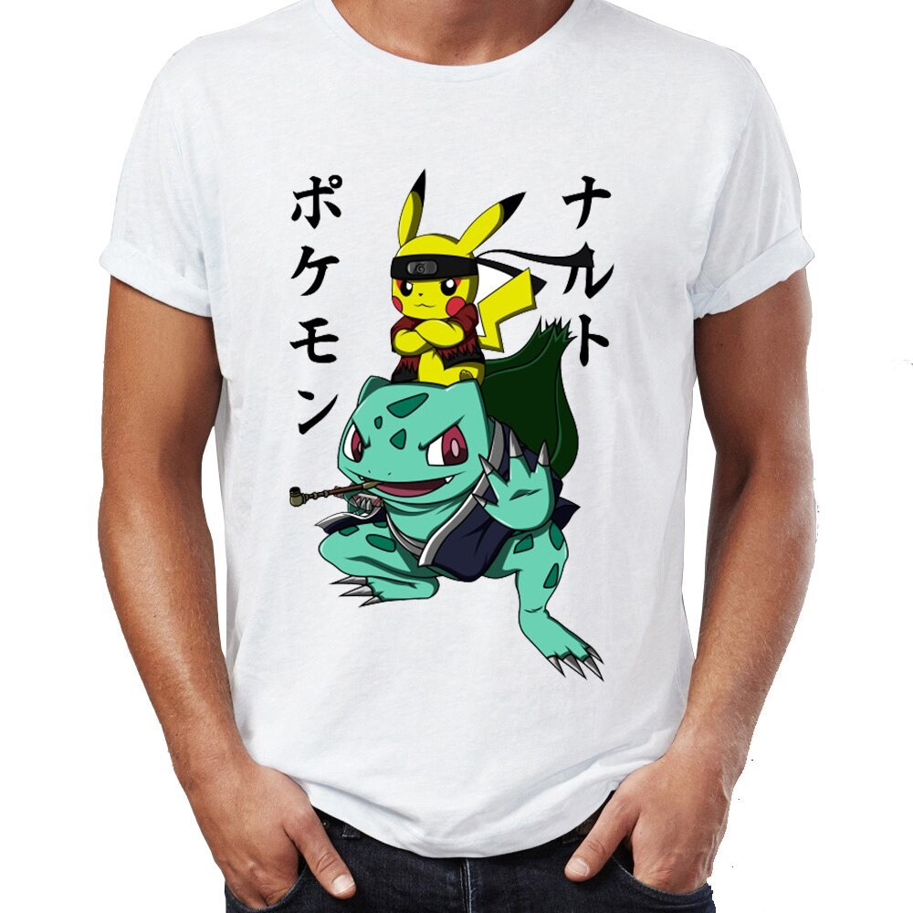 Men S T Shirt Chidori Sasuke Naruto Pikachu Pokemon Awesome Artwork Drawing Printed Tee Men S T Shirt Chidori Sasuke Naruto Pikachu Pokemon Awesome Artwork Drawing Printed Tee