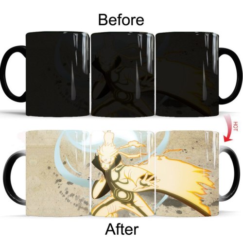 1PCS  NARUTO Color Changing Mug Cool 350ml Ceramic Milk Tea Cup For Kids Christmas Gift Drop Shipping 6 Styles