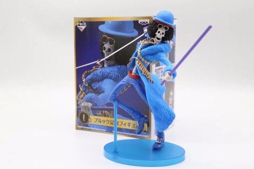 one Piece Figure One Piece Anime Brook Action Figure Blue Clothes 20th Anniversary Straw Hat Crew Toys 18cm