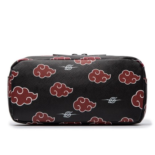 Anime NARUTO Akatsuki PU Leather Pen Cosmetic Bags Pencil Holder Pouch Hokage Cosplay Makeup Cases Collectible Purse Boys Gift