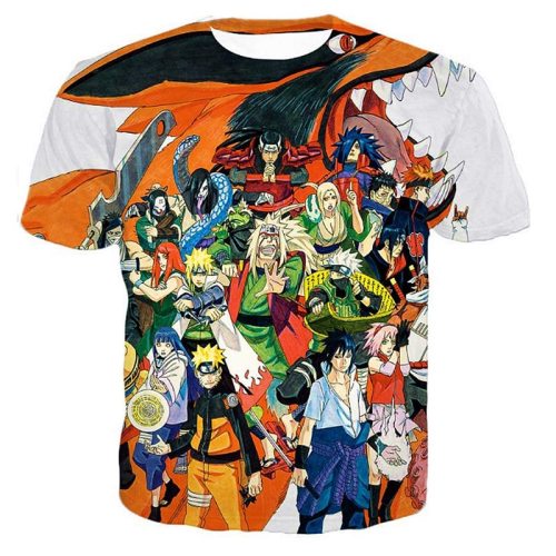 Cartoon Characters 3D Print T shirt Men Costume Streetwear Harajuku T shirts Summer Tees Unisex Anime T-shirt  Boy Tops Naruto