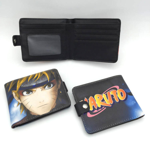Naruto Anime Akatsuki Uchiha Itachi Synthetic Leather Short Wallet One Piece Card Holder Purse for Cool Design Cosplay Gift