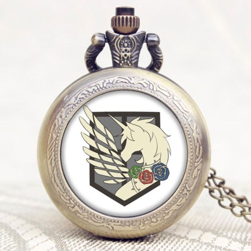Steampunk Quartz Pocket Watch Attack on Titan Three Corps Flag Gifts Relogio Feminino Pocket Watch Vintage