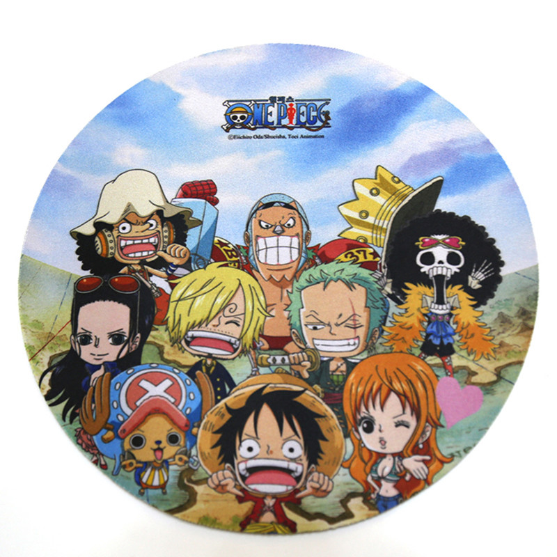 Cute Cartoon Round Anime Mouse Pad Bear Kumamon One Piece Chopper