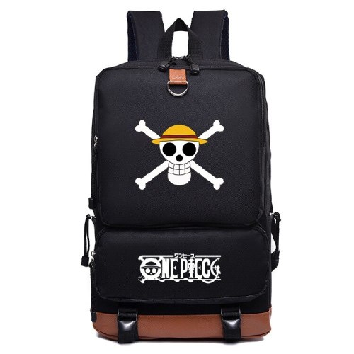 Anime One Piece Printing School Bag Canvas Backpack Womens Mens Travel Bag Teens Students Laptop Bag