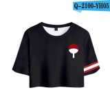 Naruto 3D Printed Women Crop Tops 2018 Hot Sale Summer Short Sleeve T-shirts Anime Fashion Style Casual Girls Sexy Tee Shirts