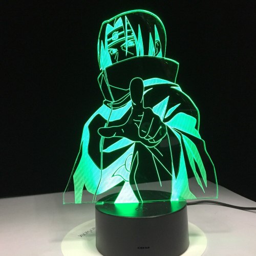 Naruto Night Light 7 Color Changing Led Kids Bedside Sasuke Modelling Lighting Fixtures 3D Visual Anime USB Desk Lamp Home Decor