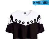 Naruto 3D Printed Women Crop Tops 2018 Hot Sale Summer Short Sleeve T-shirts Anime Fashion Style Casual Girls Sexy Tee Shirts
