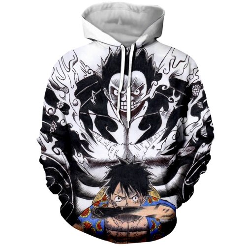 Anime 3D Hoodies Men Clothes 2018 Sweatshirts One Piece Luffy Print Pullovers Harajuku Tops Streetwear Plus  Size