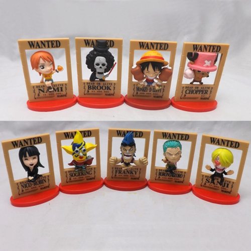 for collection 9 Styles Dead or Alive Wanted One Piece anime figure Nami Robin Luffy Zoro Model Toy Gift full set