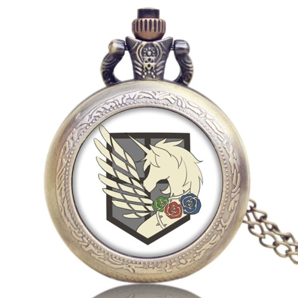 Steampunk Quartz Pocket Watch Attack on Titan Three Corps Flag Gifts Relogio Feminino Pocket Watch Vintage