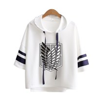 Attack on Titan Printed Hooded T-shirts Women Fashion Summer Short Sleeve Tee Arrival Casual T shirt New 2019 CG0603