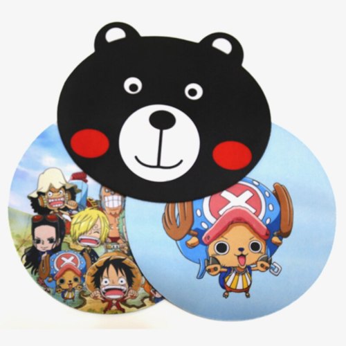 Cute cartoon Round Anime mouse pad bear kumamon One Piece Chopper Luffy mousepad laptop tablet gamer mouse pad gift for kids