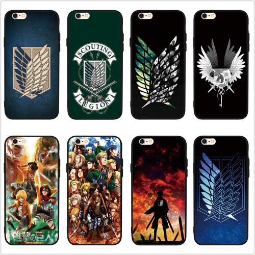 Attack On Titan Anime Wing Black phone case For iphone 7Plus 10 8 7 6S 6 Plus X SE 5 5S cover shell