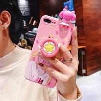 Sailor Moon Pink Phone Case For Xiaomi Redmi 6 6A 5A 4A 5 Plus Note 6 7 4 4X DIY Doll Toys Cartoon Stand Lanyard Soft Cover