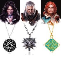 HANCHANG The Witcher 3 Wild Hunt Geralt Wolf Necklace ,Triss Medallion Necklace,Yennefer Choker Necklace ,Games Jewelry