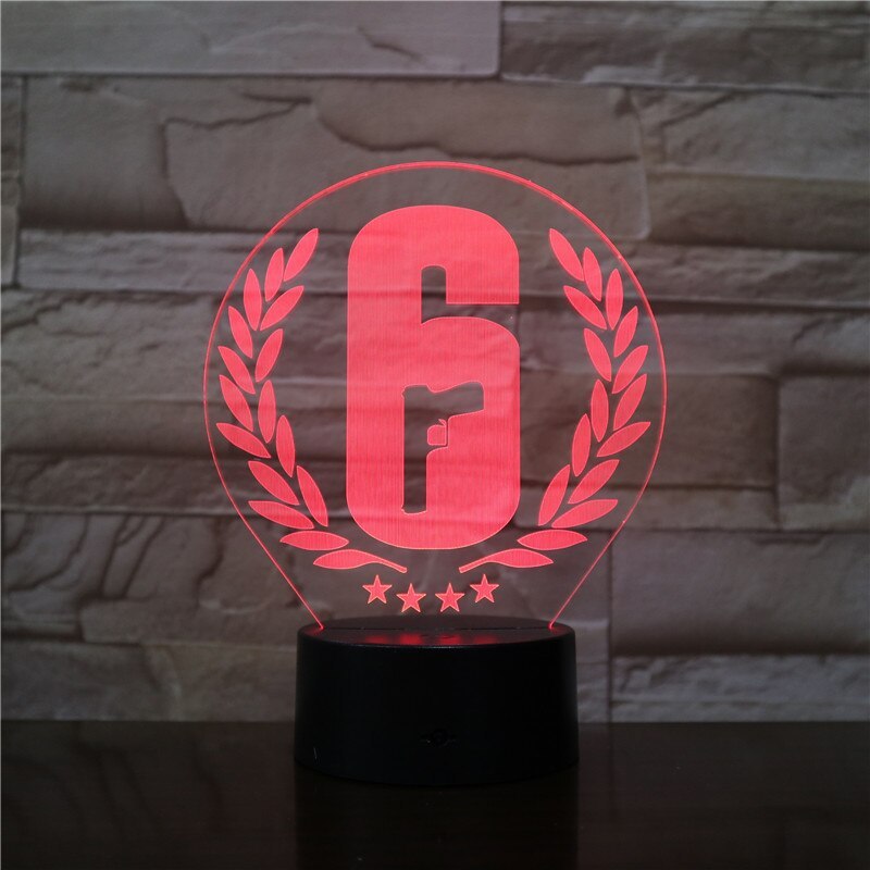 Led Night Light Rainbow Six Siege Table Lamp Room Decor Usb Charge