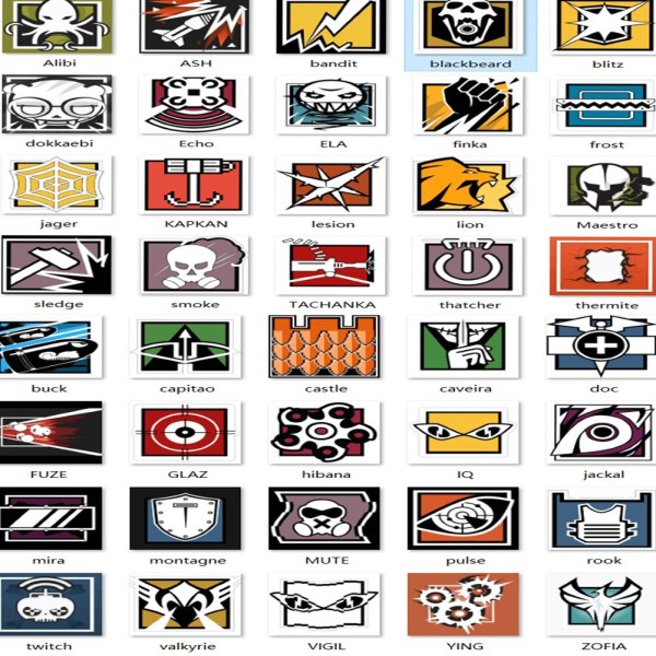 40 PCS Rainbow Six Stickers Seige R6 Operators Icon Graffiti For Moto ...