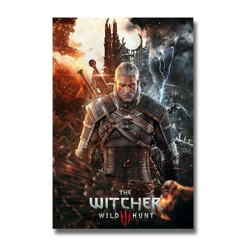 The Witcher 3 Wild Hunt Silk Posters Game Prints Wall Art Painting