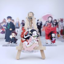 Japanese Anime Demon Slayer: Kimetsu no Yaiba Kamado Nezuko Cosplay Acrylic Phone Pendant Keychain Keyring Xmas Gifts