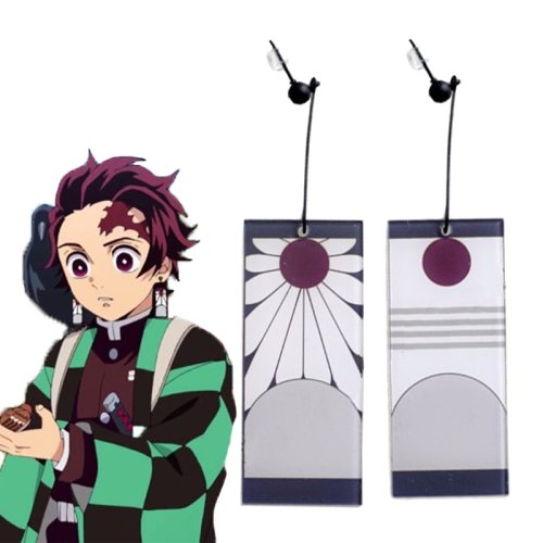 Demon Slayer Kimetsu no Yaiba Kamado Tanjirou Earrings Cosplay Prop Ear Stud US