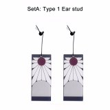 Anime Demon Slayer Kimetsu no Yaiba Kamado Tanjirou Earrings Eardrop Ear Ring Cosplay Props Ear stud Ear clip Accessores Gifts