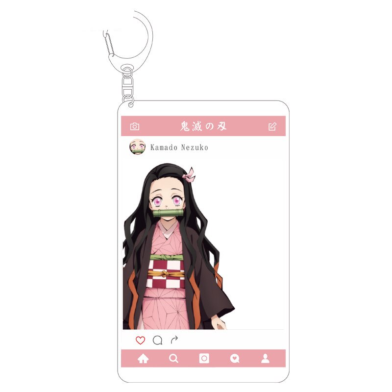 Nezuko Demon Slayer Kimetsu No Yaiba 19 Anime Acrylic Transparent Keychain Animation Art Characters Collectibles