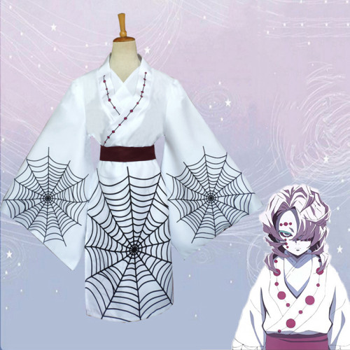 Anime Comic Demon Slayer Kimetsu no Yaiba Cosplay Costumes Rui Cosplay Costume Uniforms White Blade Of Demon White Kimono